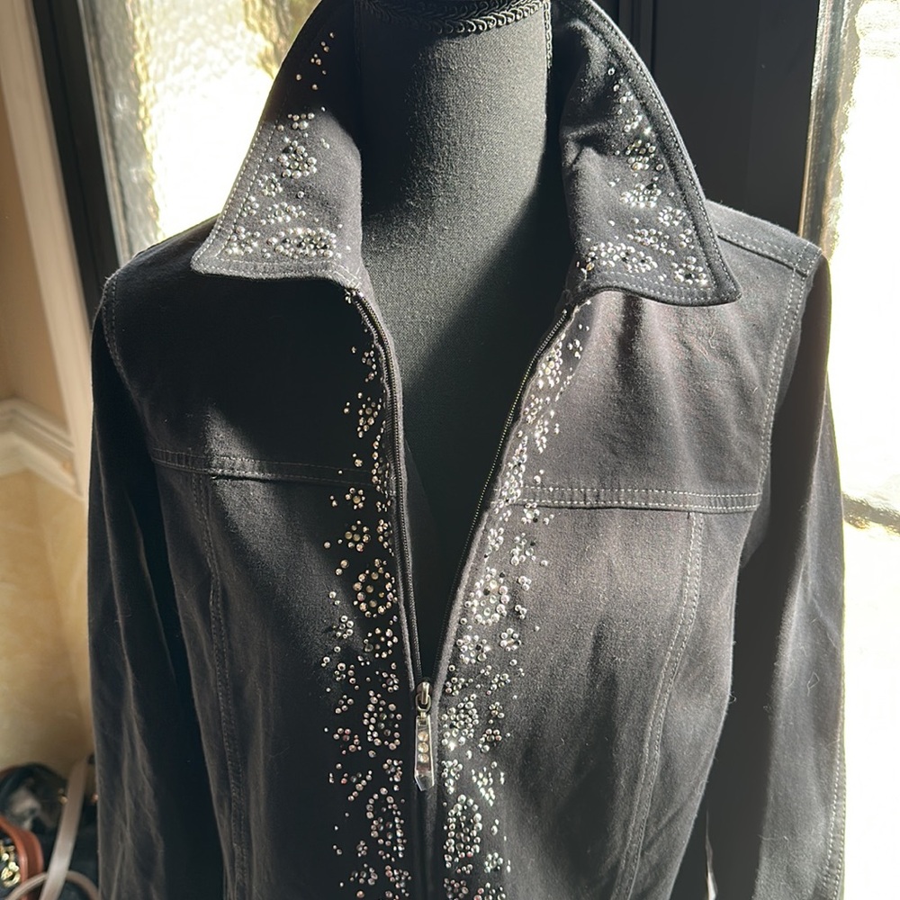 - Black Soft Cotton Jacket by Dream Jeanne’s Quacker Factory XS